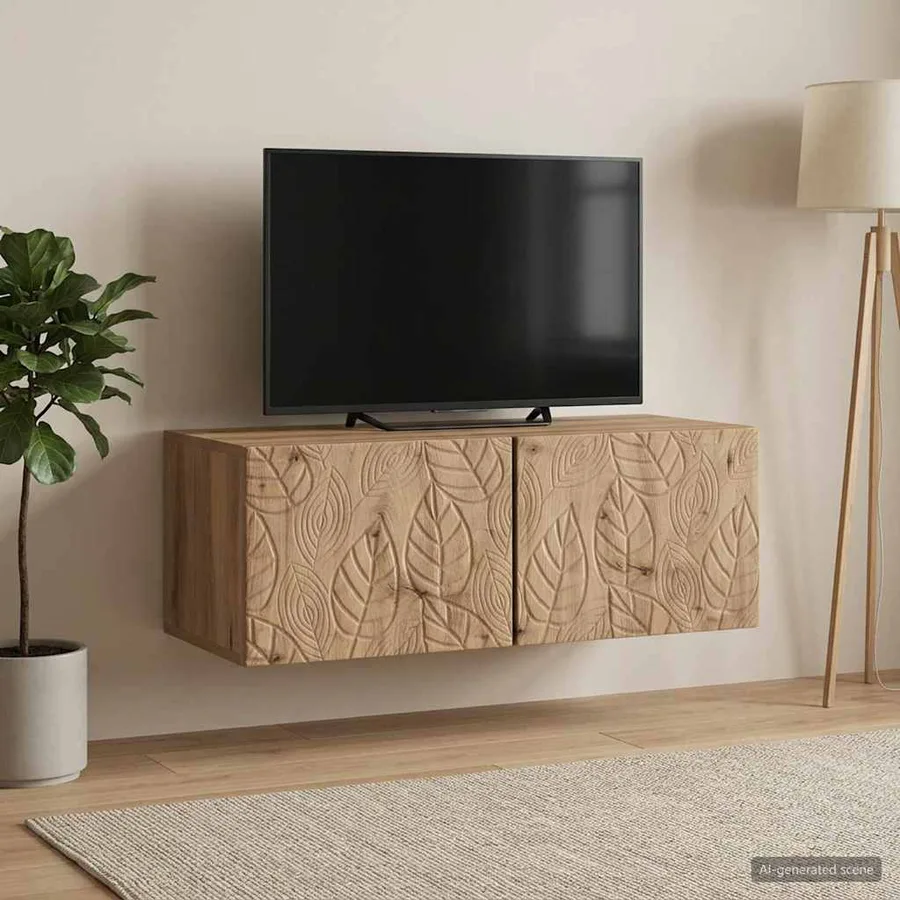 Meuble TV mural 78,5 x 41 x 30 cm Chêne artisanal - 3
