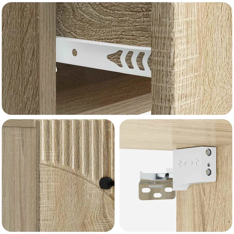 Cabinet de chevet mural 2 pcs Chêne Sonoma 34,5 x 33 x 20 cm - 10