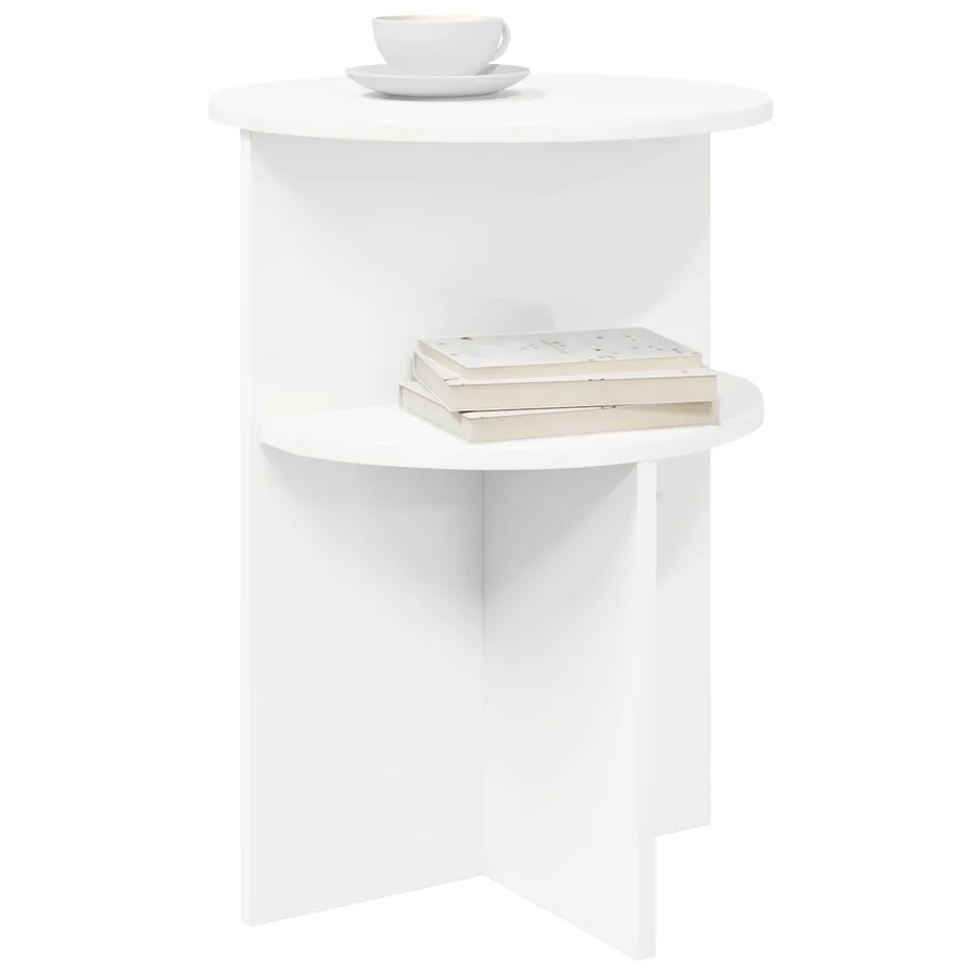 Table d'appoint Blanc Ø 39,5 x 55 cm Bois d'ingénierie - 3