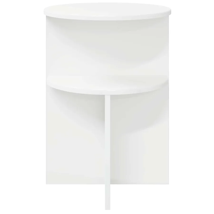 Table d'appoint Blanc Ø 39,5 x 55 cm Bois d'ingénierie - 5