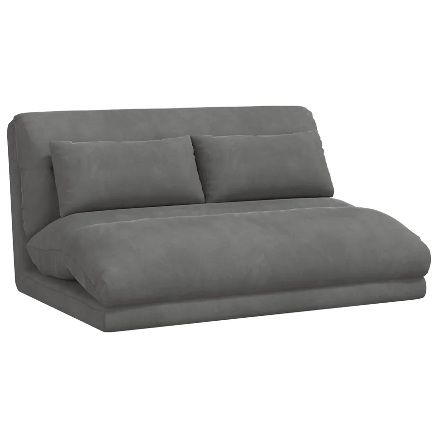Fauteuil de sol ajustable Gris foncé Velours - 2