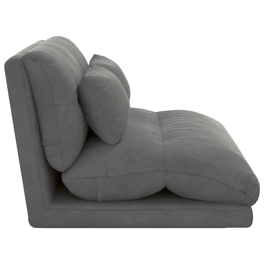 Fauteuil de sol ajustable Gris foncé Velours - 5