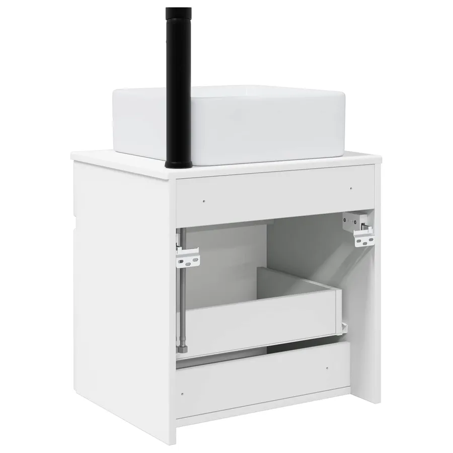 Meuble de lavabo mural Blanc brillant 49 x 41 x 63 cm - 4