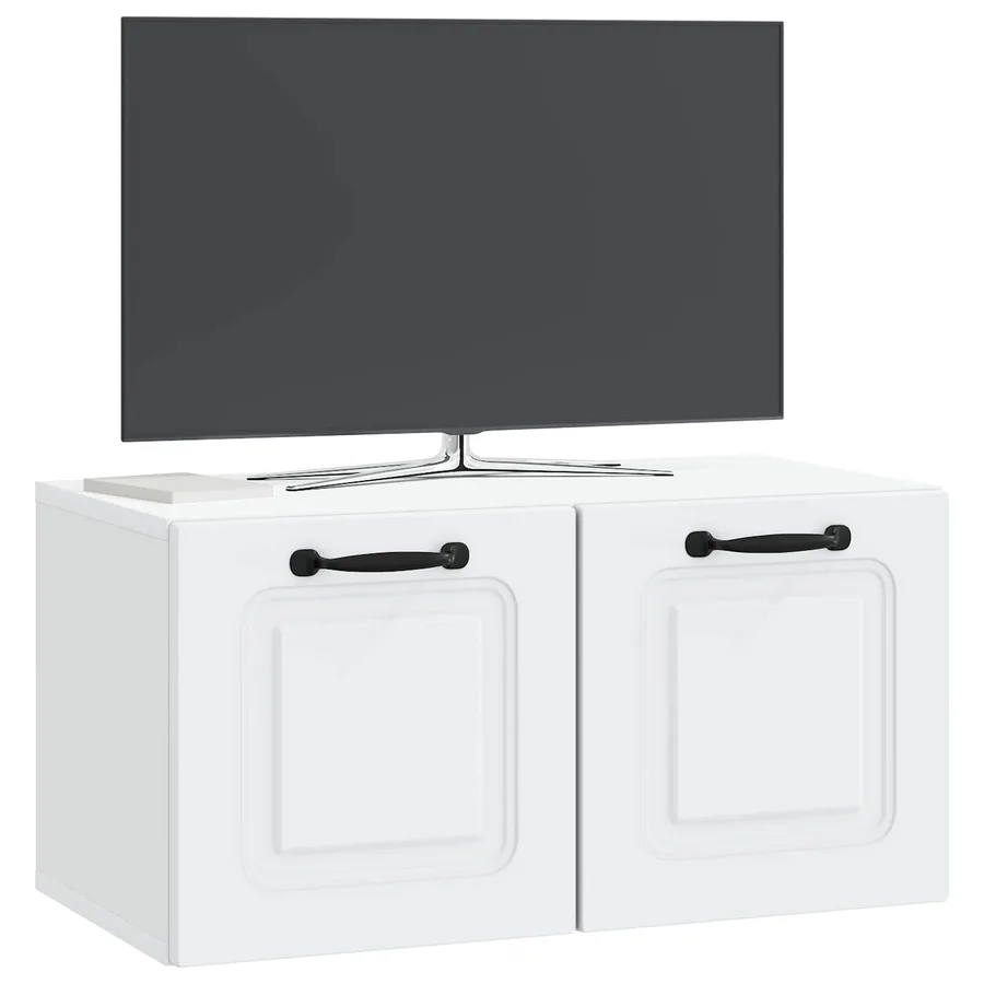 Meuble TV mural Blanc 59,5 x 31 x 30 cm Bois d'ingénierie - 3