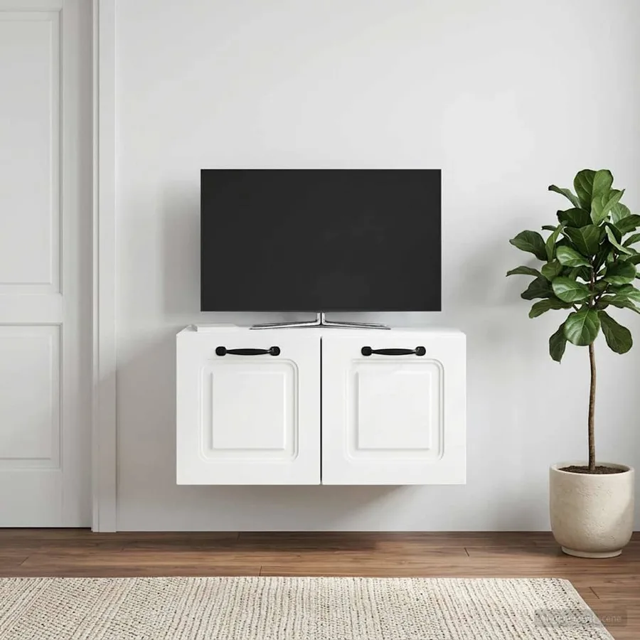 Meuble TV mural Blanc 59,5 x 31 x 30 cm Bois d'ingénierie - 4