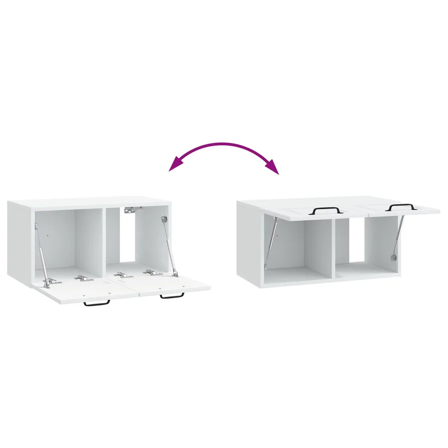Meuble TV mural Blanc 59,5 x 31 x 30 cm Bois d'ingénierie - 8