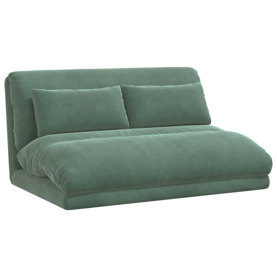 Fauteuil de sol ajustable Vert Mer Velours - 2