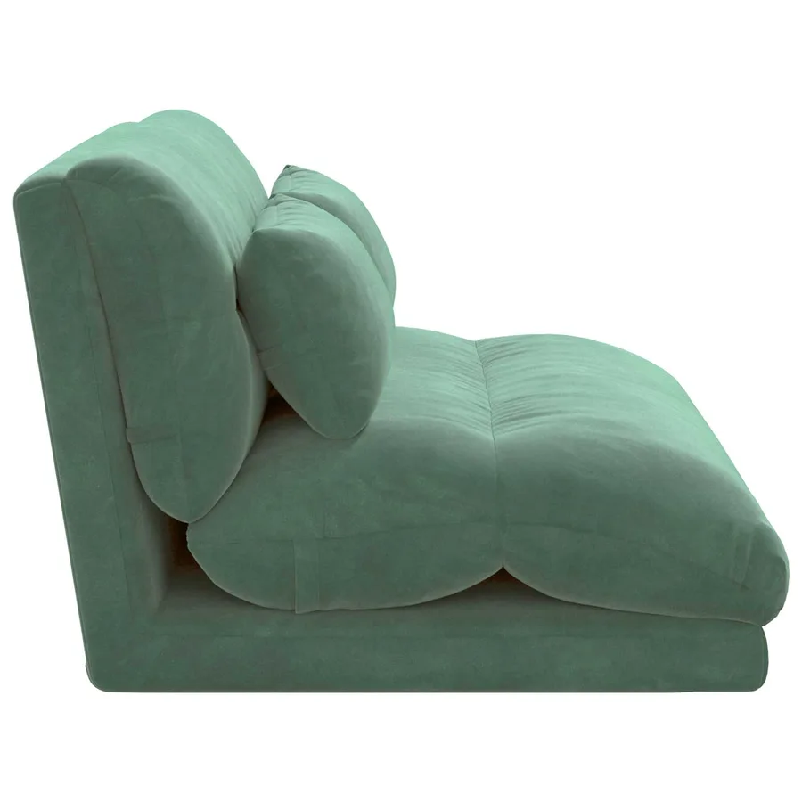 Fauteuil de sol ajustable Vert Mer Velours - 5