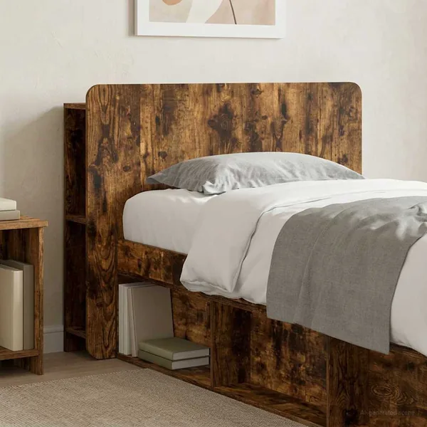 Cabinet de Tête de Lit Chêne fumé Bois d'ingénierie