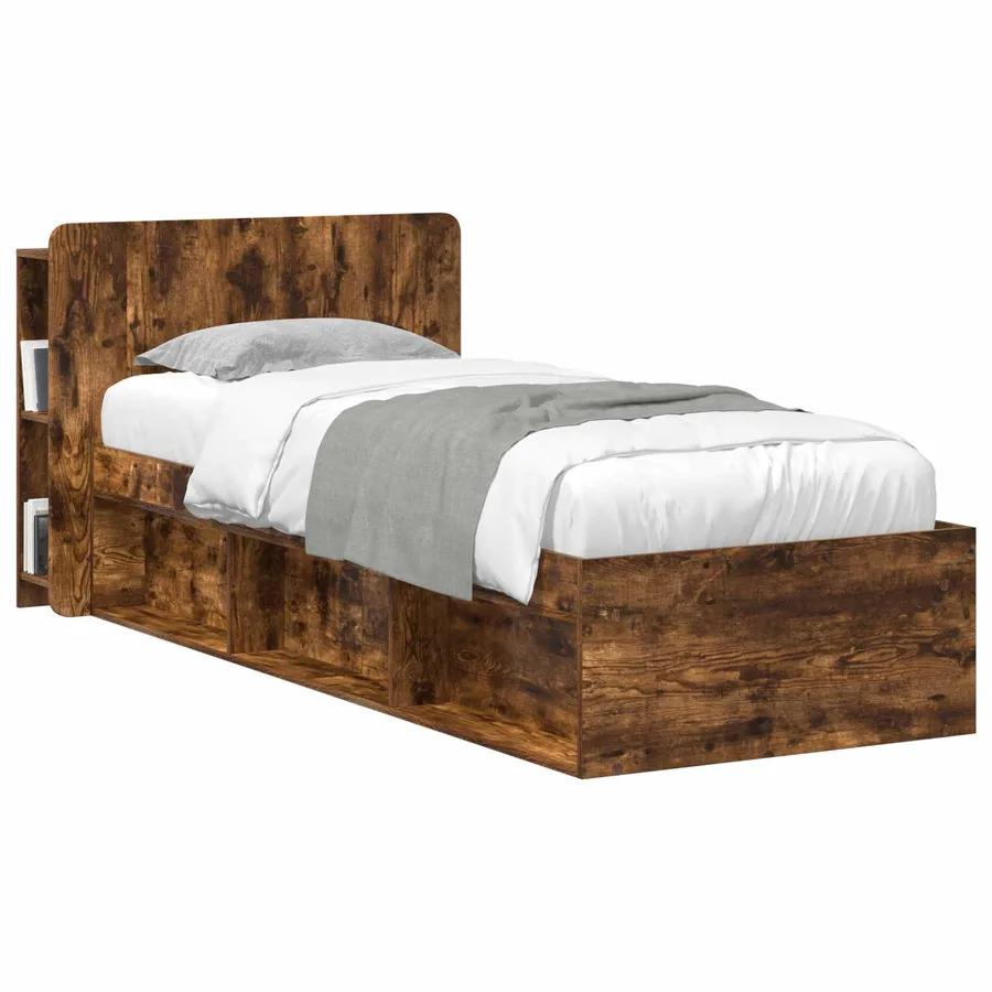 Cabinet de Tête de Lit Chêne fumé Bois d'ingénierie - 3