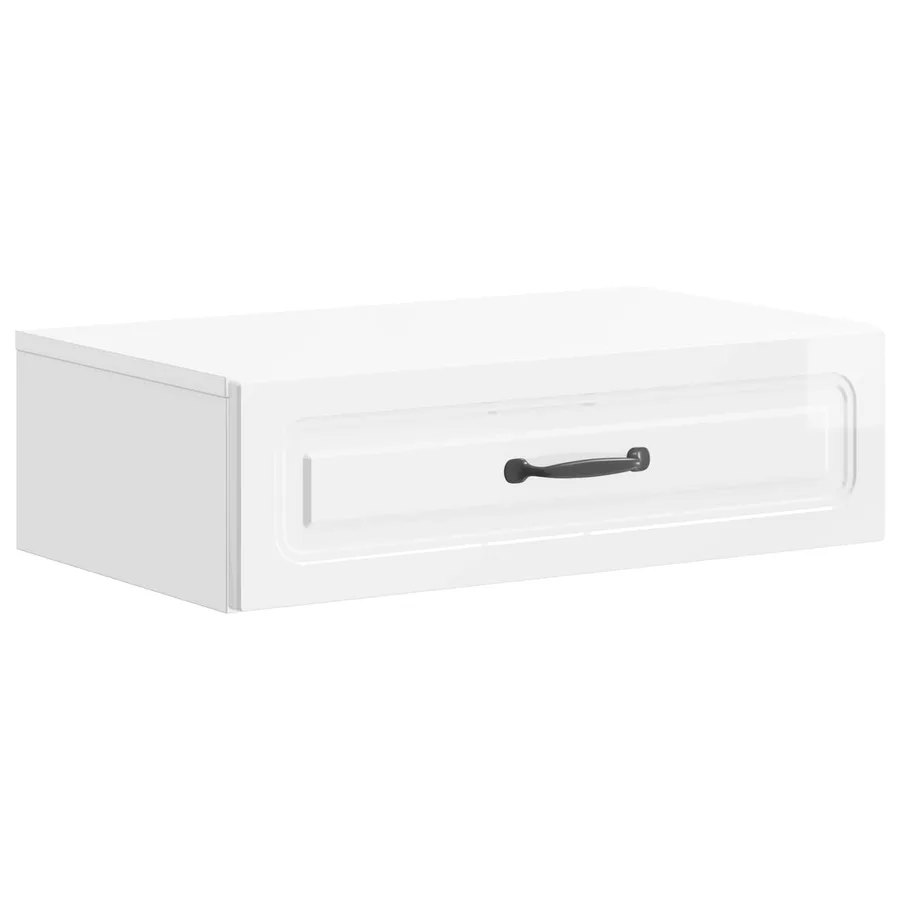 Table d'appoint murale Blanc brillant 59 x 34,5 x 17 cm - 2