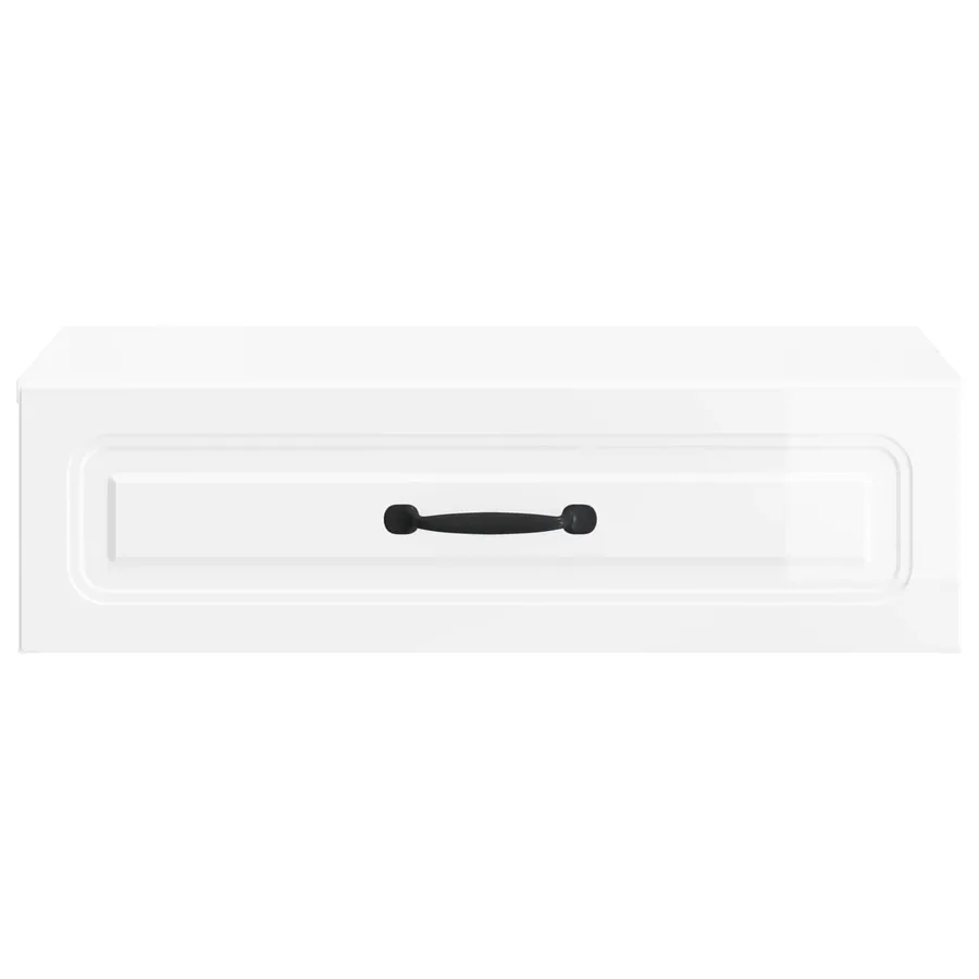 Table d'appoint murale Blanc brillant 59 x 34,5 x 17 cm - 5