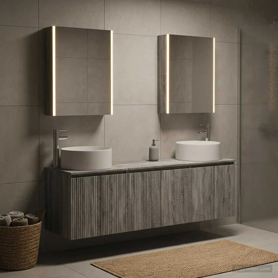 Ensemble d'armoire de salle de bain 5 pcs Sonoma gris - 4
