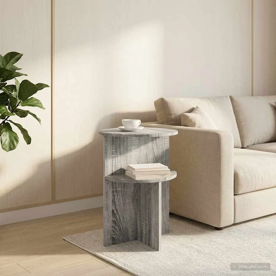 Table d'appoint Sonoma gris Ø 39,5 x 55 cm Bois d'ingénierie