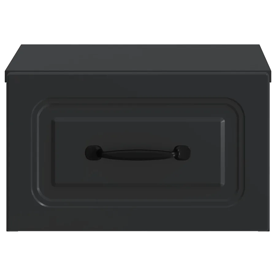 Cabinet de chevet mural avec tiroir Noir 34,5 x 33 x 20 cm - 5