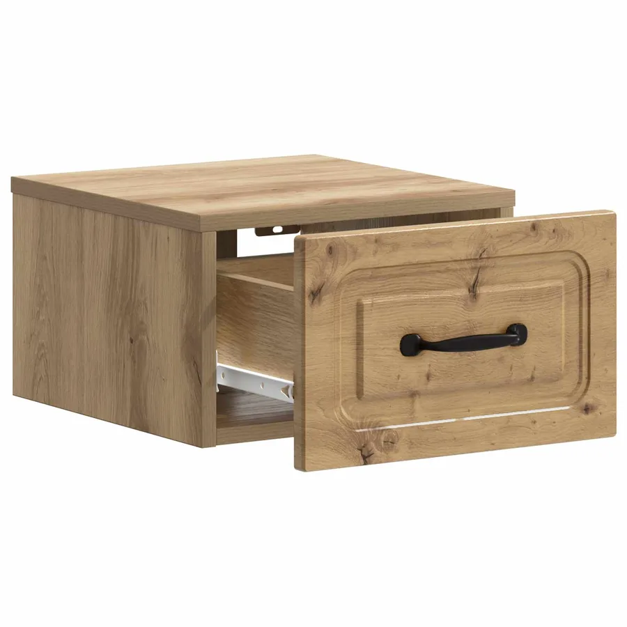 Cabinet de chevet mural 2 pc Chêne artisanal 34,5 x 33 x 20 cm - 6
