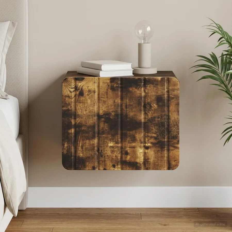 Cabinet de chevet mural Chêne fumé 33 x 34,5 x 24 cm