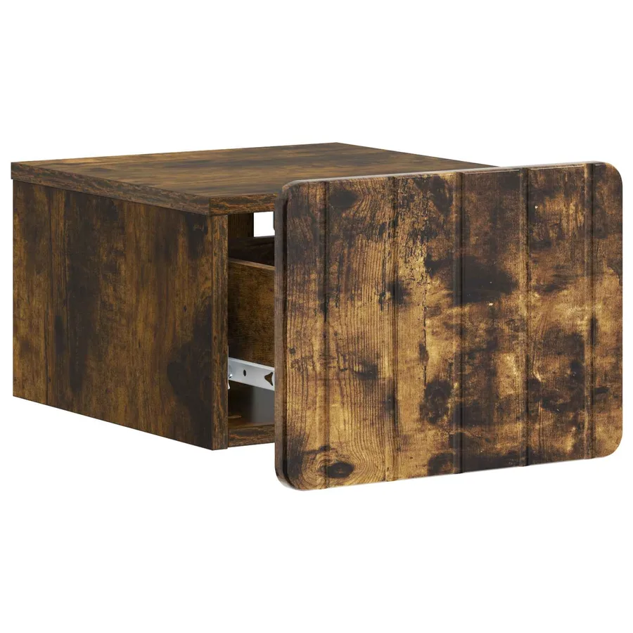 Cabinet de chevet mural Chêne fumé 33 x 34,5 x 24 cm - 4