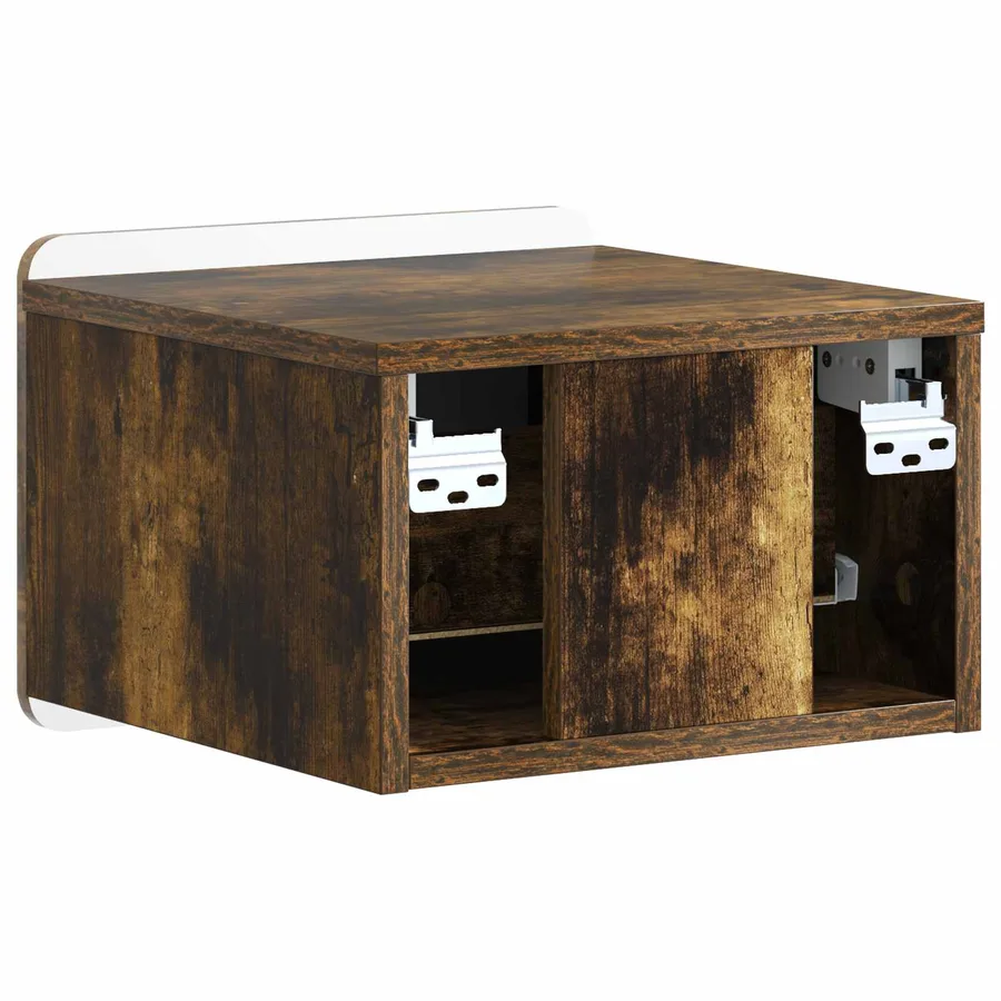 Cabinet de chevet mural Chêne fumé 33 x 34,5 x 24 cm - 7