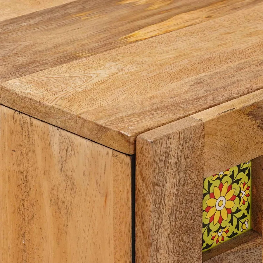 Haut Armoire Naturel 60 x 33,5 x 100 cm Bois de mangue massif - 6