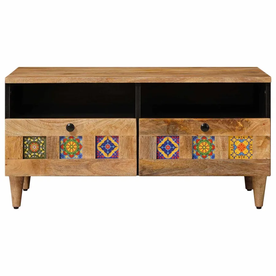 Table basse Naturel 80 x 54 x 40 cm Bois de mangue massif - 3