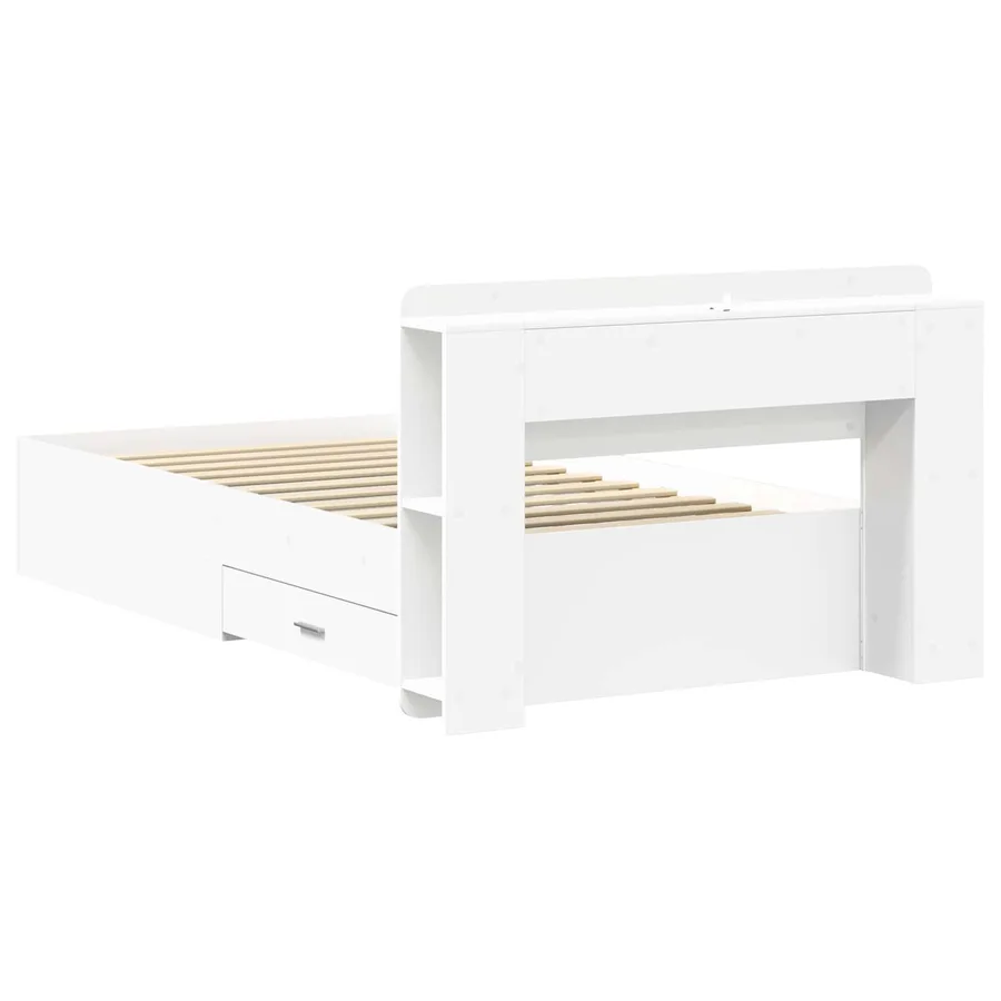 Cadre de lit avec rangement Blanc 98,5 x 200 cm - 5