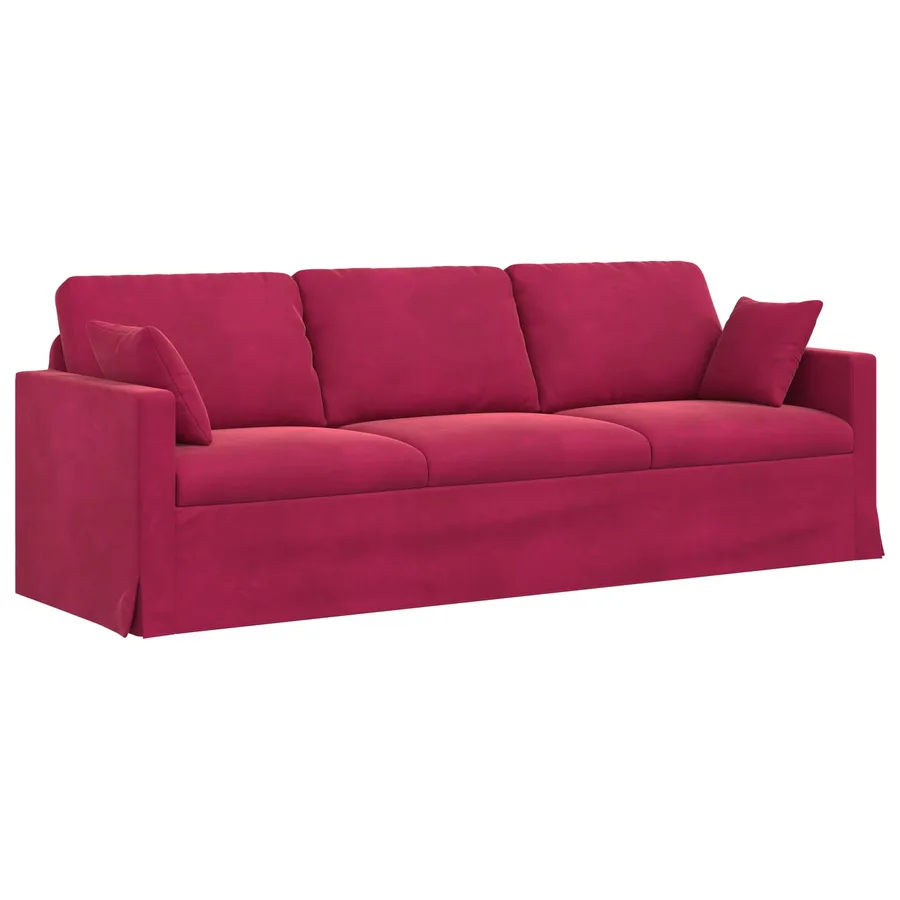 Ensemble de Canapés 2 pcs Bordeaux 228 x 78 x 80 cm Velours - 5
