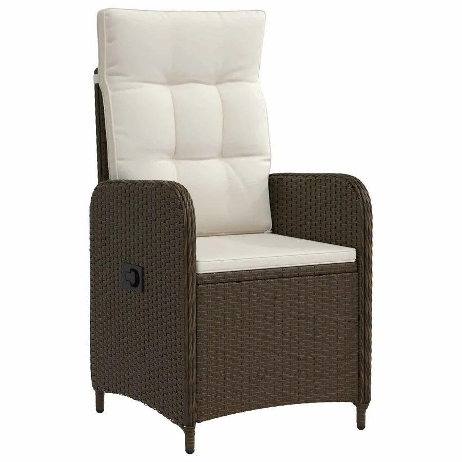Ensemble de repas extérieur 7 pcs Marron et crème blanche - 4