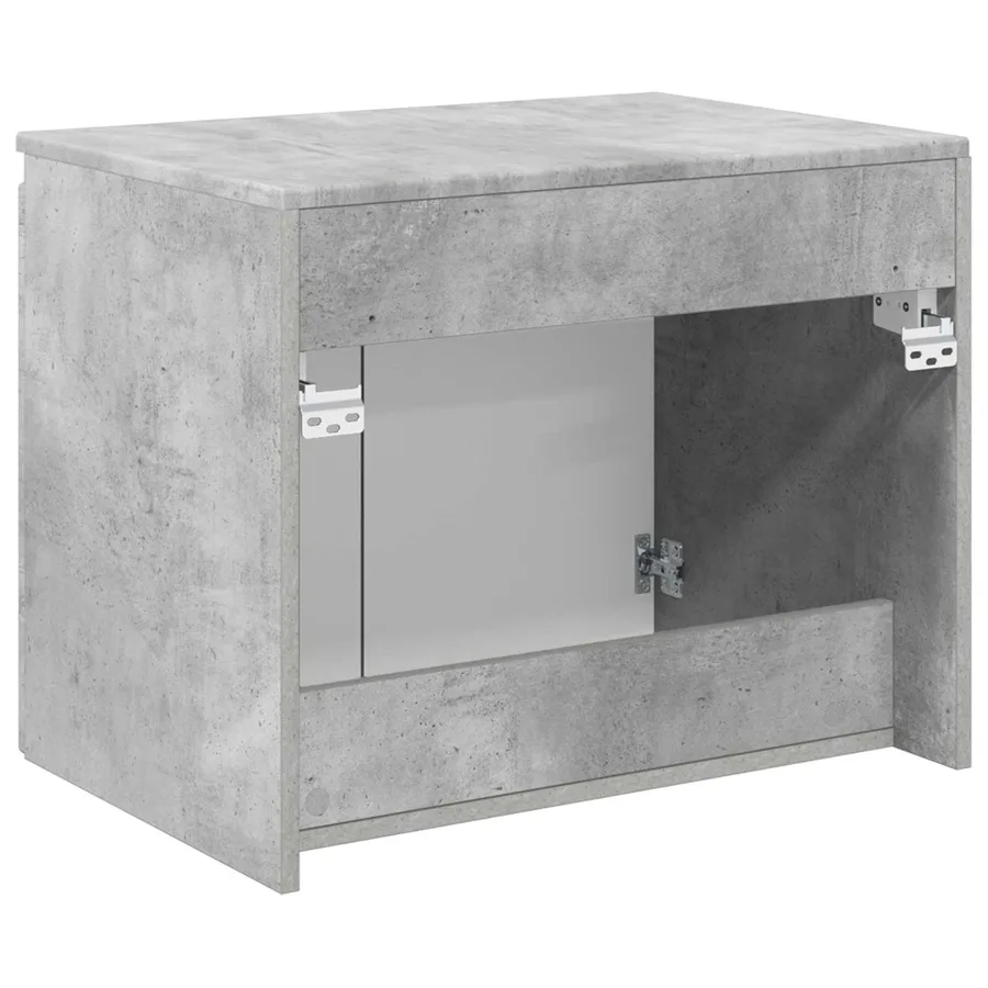 Cabinet de Salle de Bain Mural Gris béton 62,5 x 44,5 x 50 cm - 5