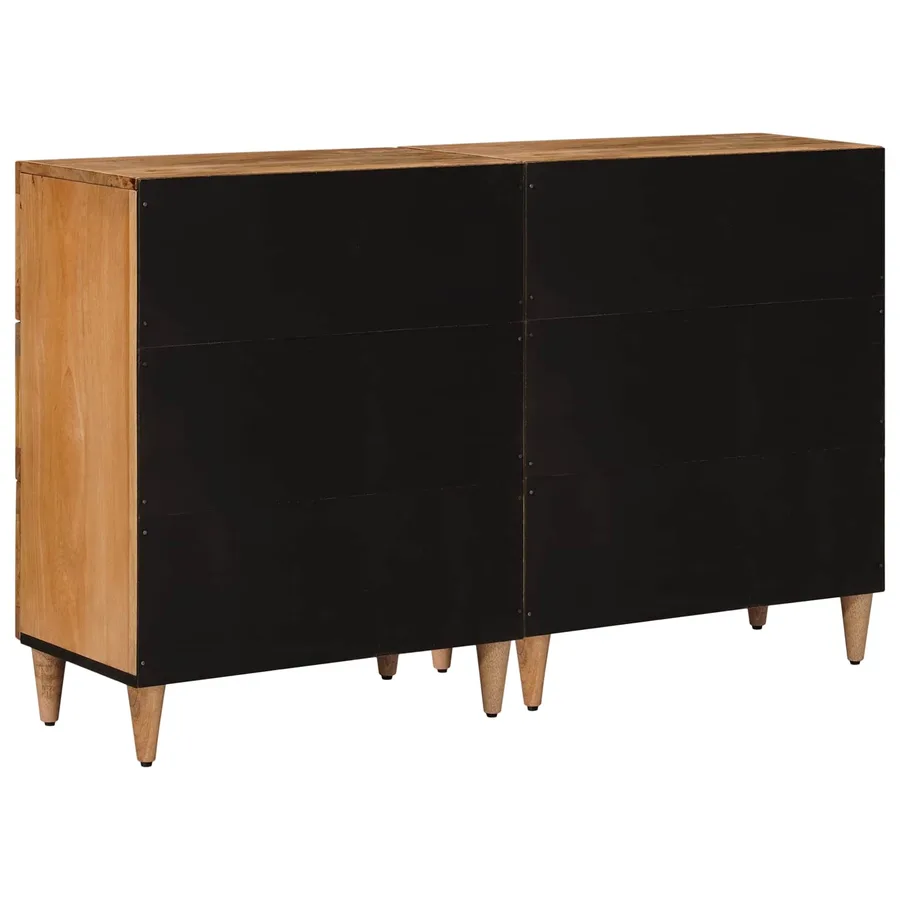 Buffet 2 pcs Naturel 60 x 33 x 75 cm Bois de mangue massif - 6