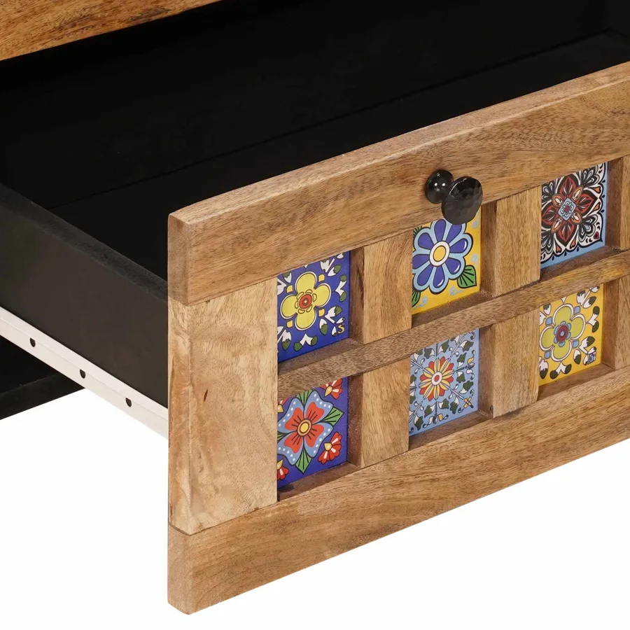 Buffet 2 pcs Naturel 60 x 33 x 75 cm Bois de mangue massif - 8