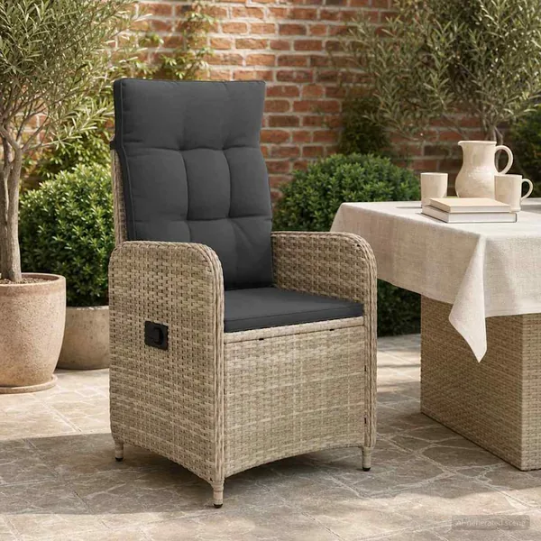 Chaise de jardin inclinable Gris clair et gris foncé