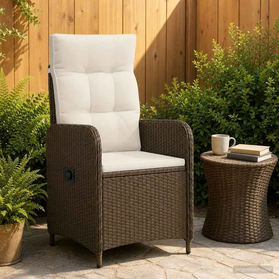 Chaise de jardin inclinable Gris clair et gris foncé - 13