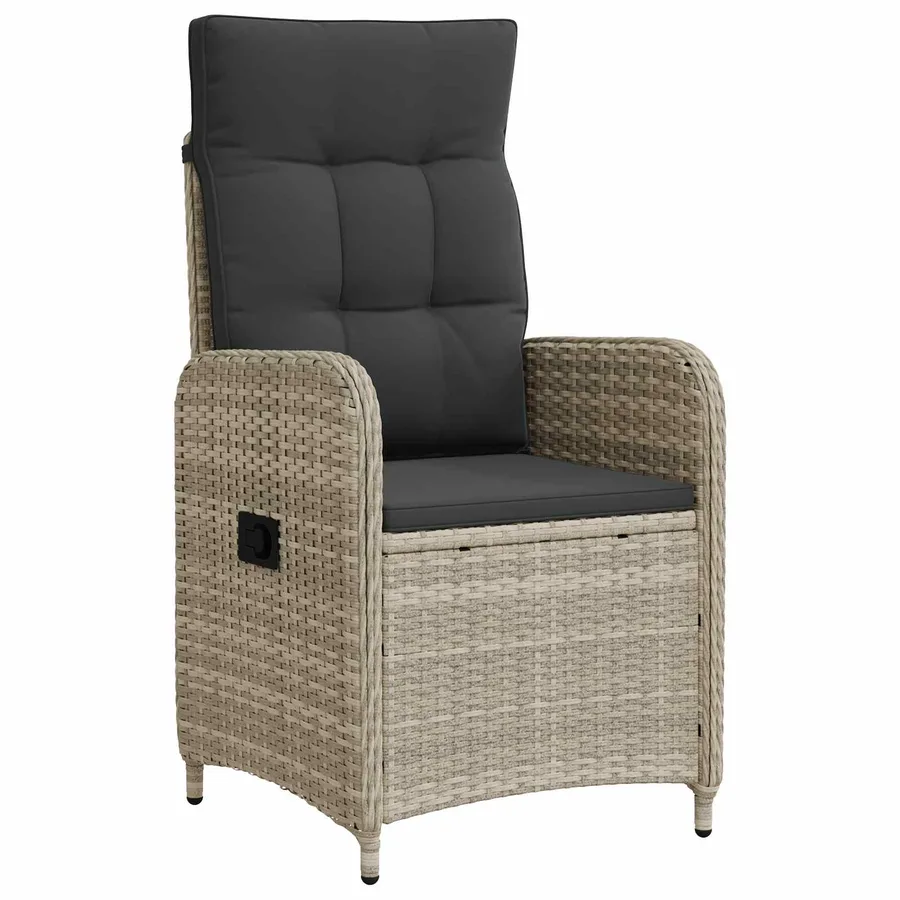 Chaise de jardin inclinable Gris clair et gris foncé - 2
