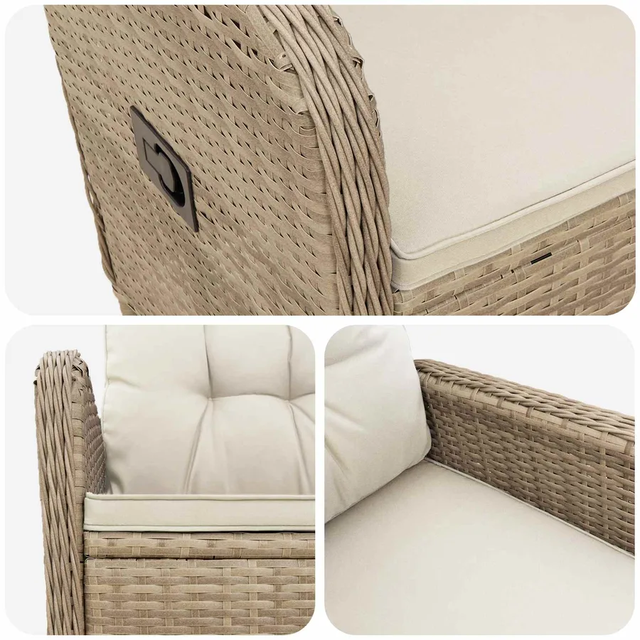 Chaise de jardin inclinable Gris clair et gris foncé - 31