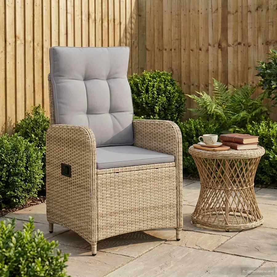 Chaise de jardin inclinable Gris clair et gris foncé - 39