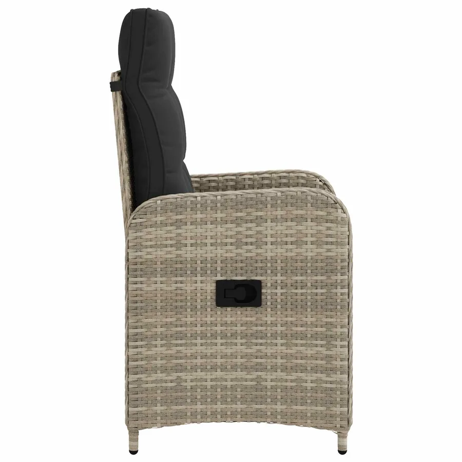 Chaise de jardin inclinable Gris clair et gris foncé - 5