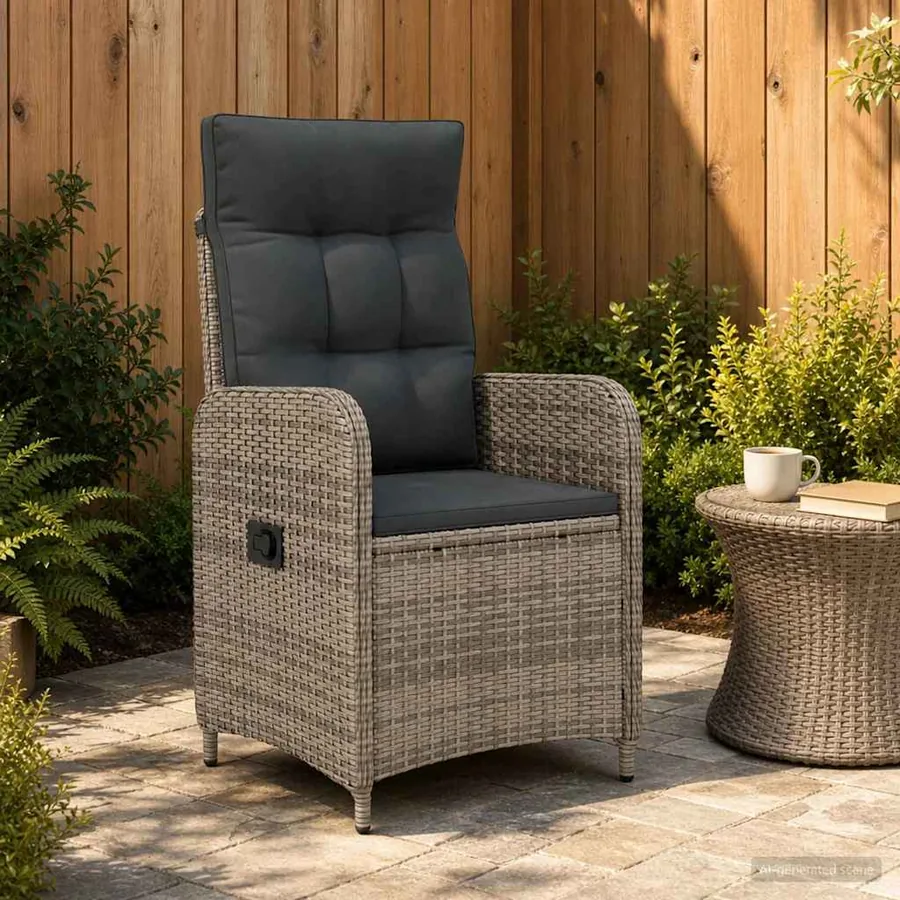 Chaise de jardin inclinable Gris clair et gris foncé - 53