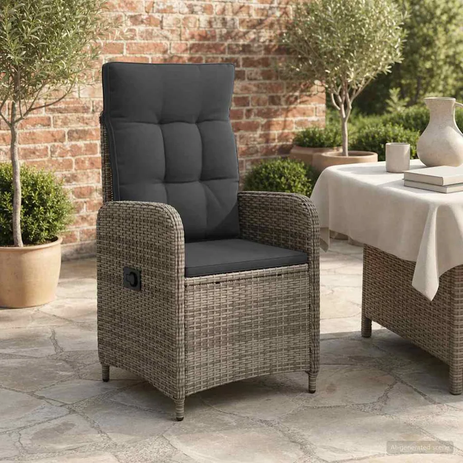 Chaise de jardin inclinable Gris clair et gris foncé - 55