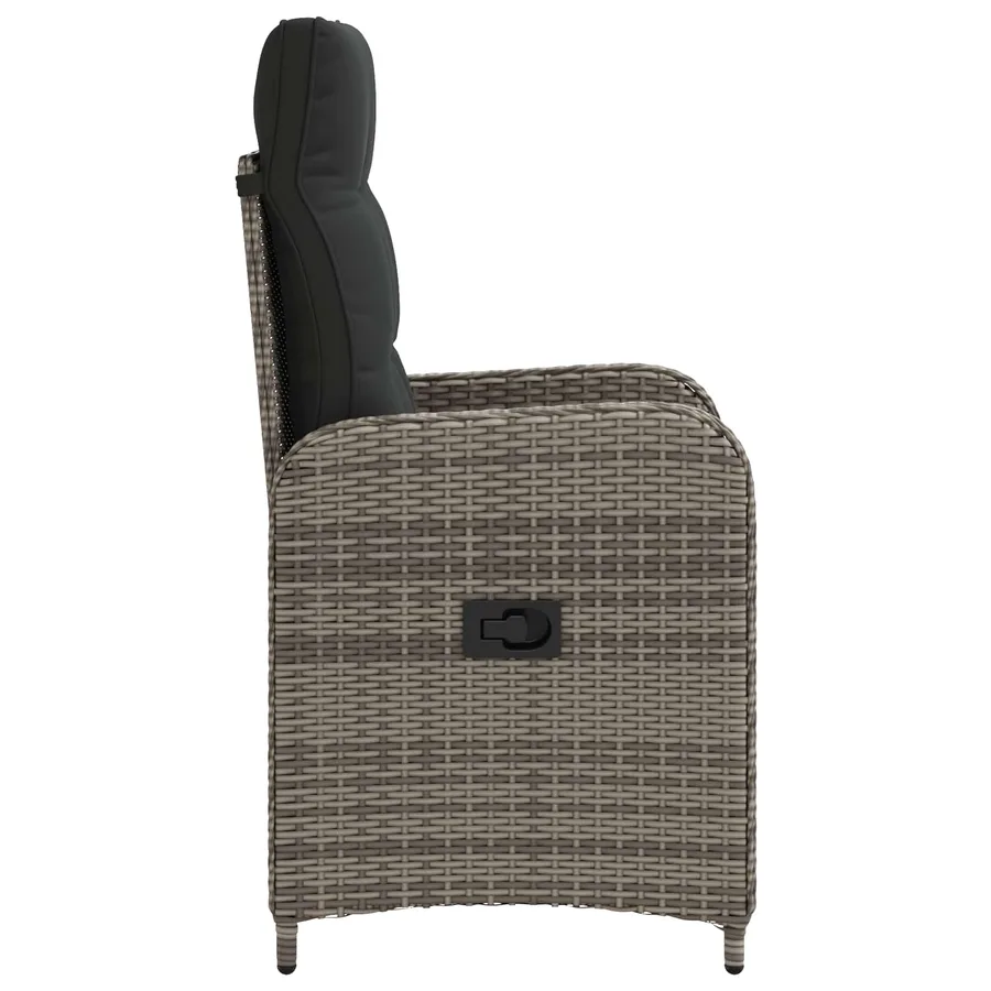 Chaise de jardin inclinable Gris clair et gris foncé - 57