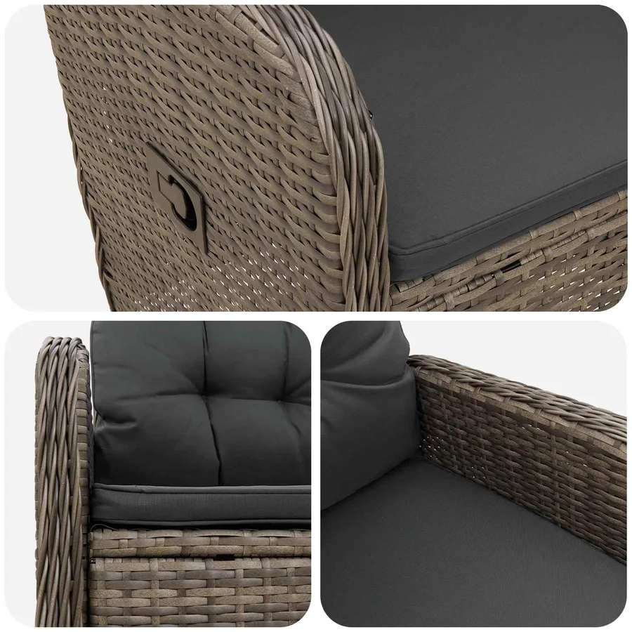 Chaise de jardin inclinable Gris clair et gris foncé - 59