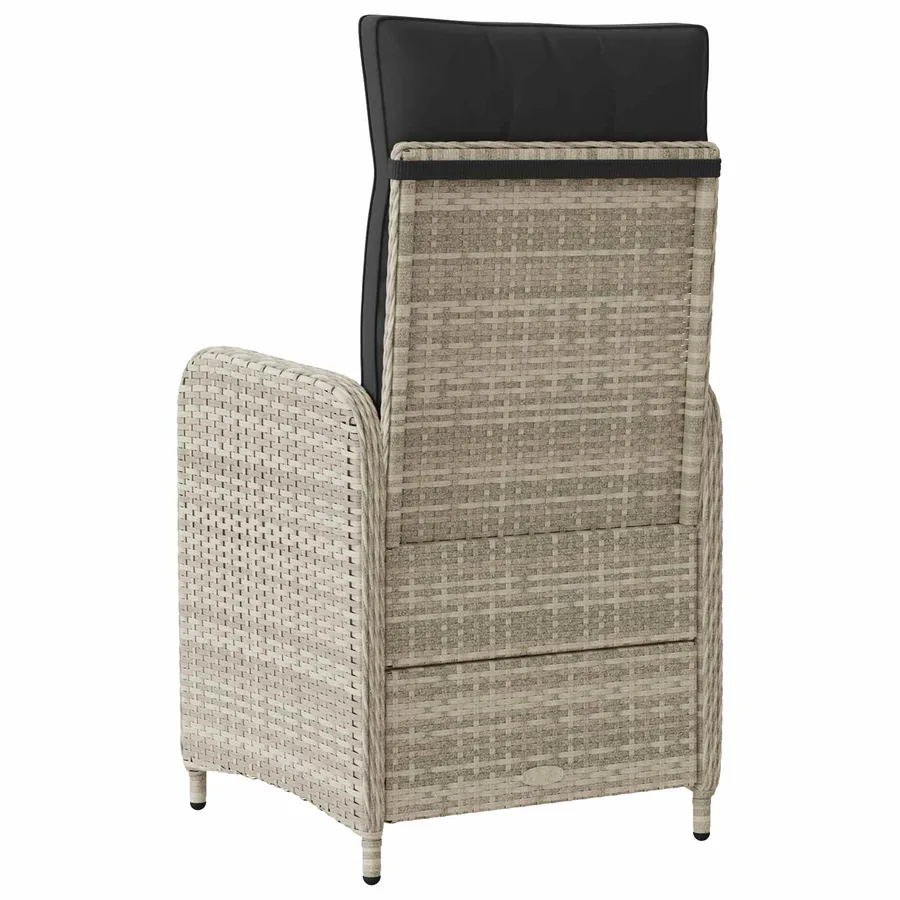 Chaise de jardin inclinable Gris clair et gris foncé - 6