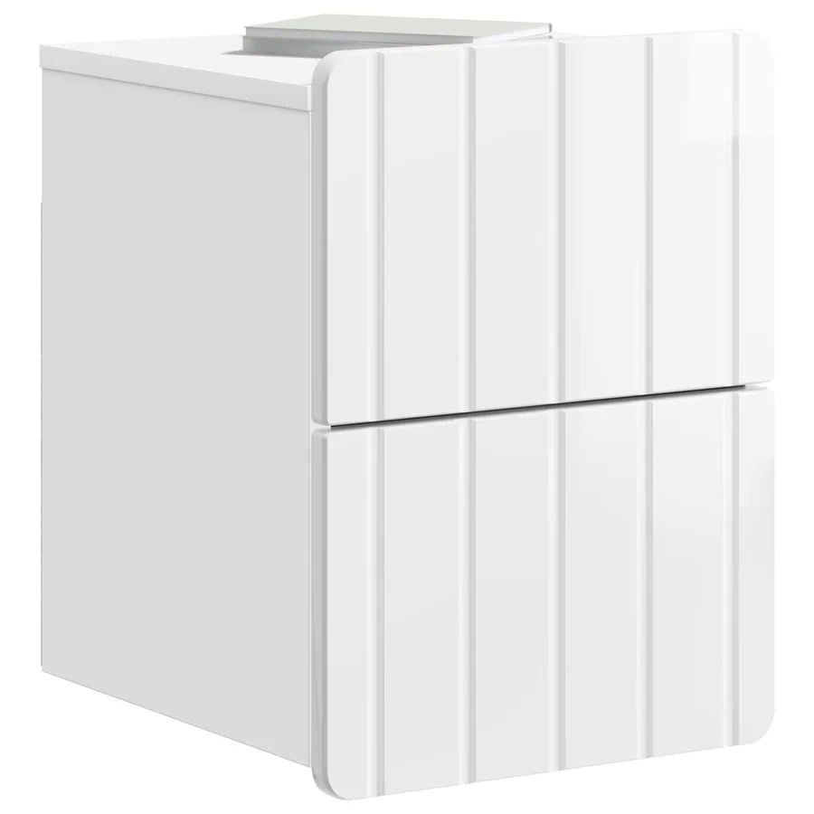 Cabinet de chevet mural Blanc brillant 33 x 34,5 x 43 cm - 3