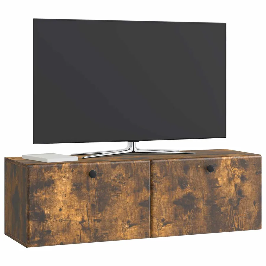 Meuble TV mural 98 x 31 x 30 cm Chêne fumé Bois d'ingénierie - 3