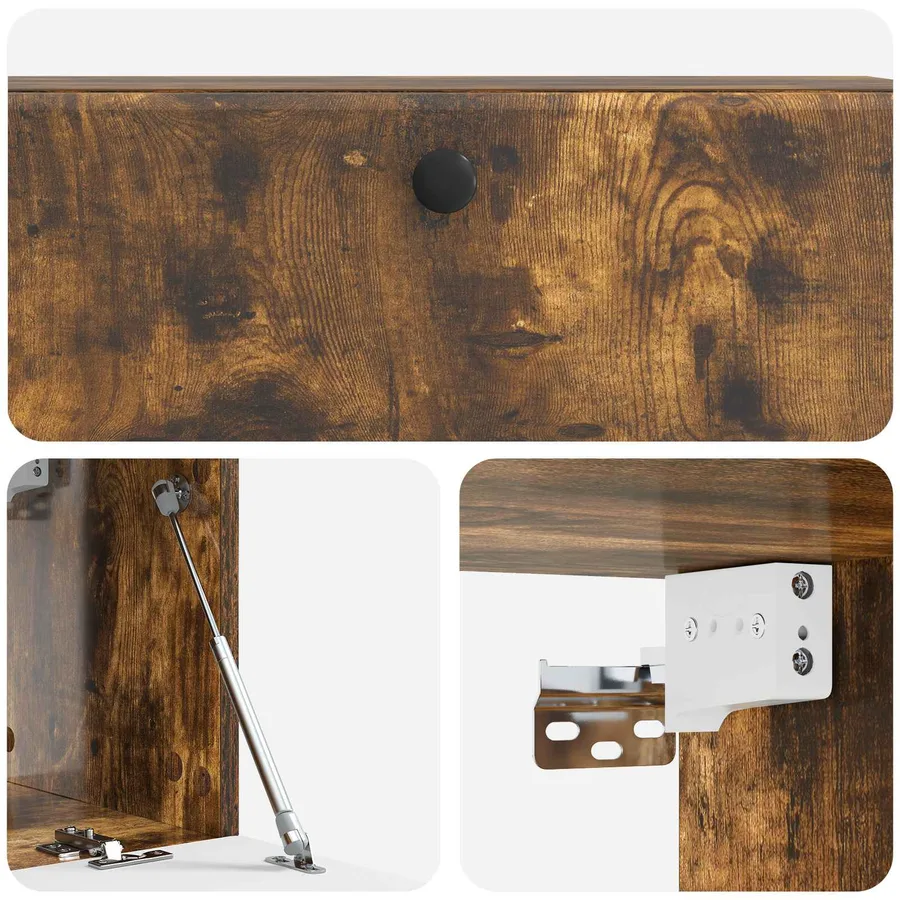 Meuble TV mural 98 x 31 x 30 cm Chêne fumé Bois d'ingénierie - 9