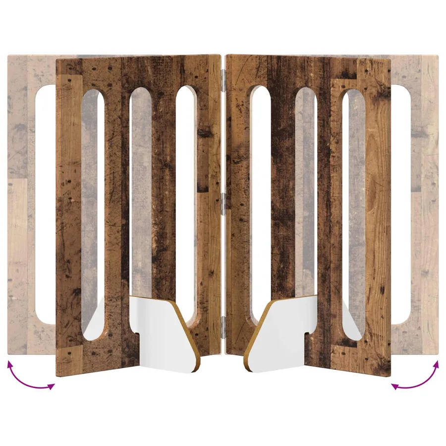 Clôture pliable pour animaux 2 pcs Bois de chêne - 7