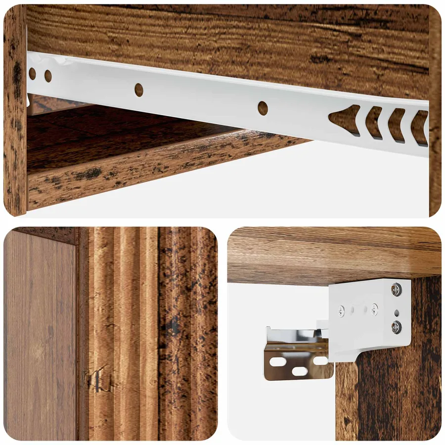 Table d'appoint murale Bois ancien 59 x 34,5 x 17 cm - 8