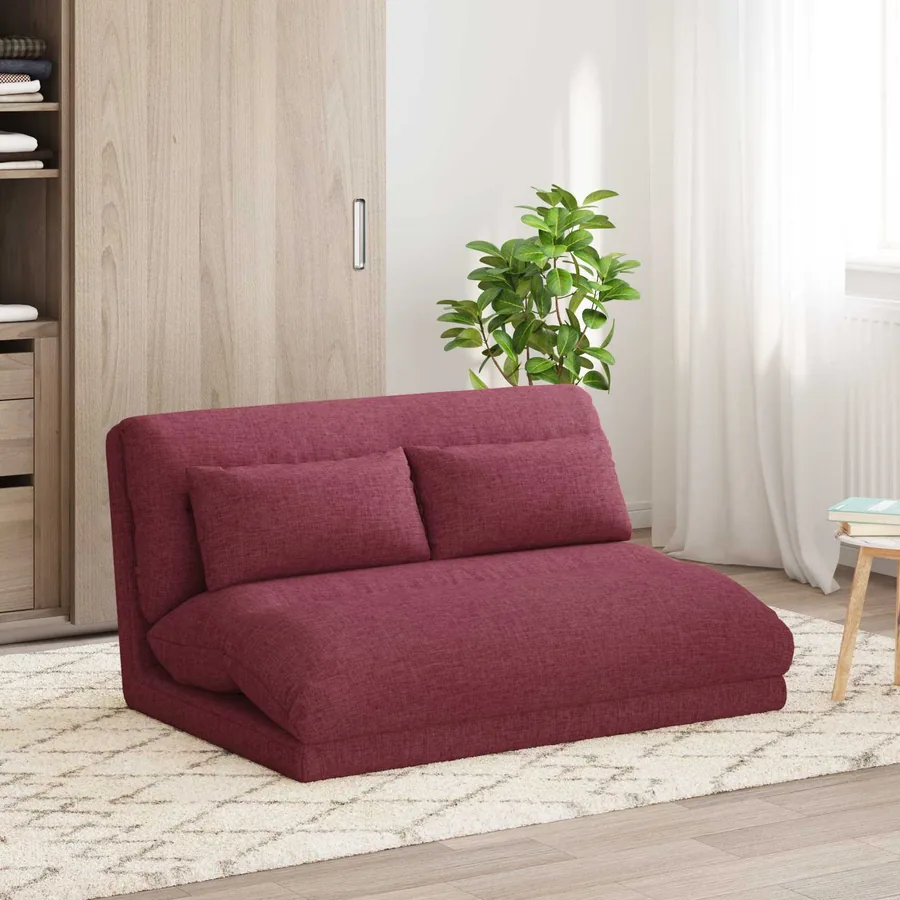 Fauteuil de sol ajustable Bordeaux Tissu