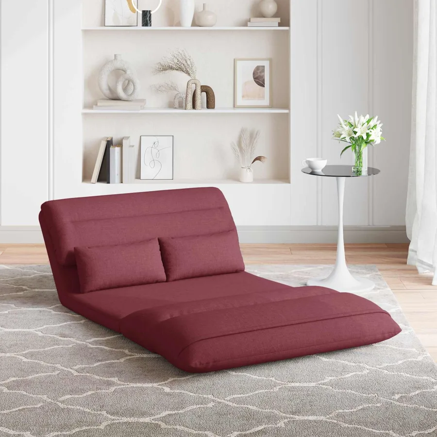 Fauteuil de sol ajustable Bordeaux Tissu - 3
