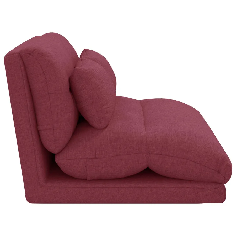 Fauteuil de sol ajustable Bordeaux Tissu - 5